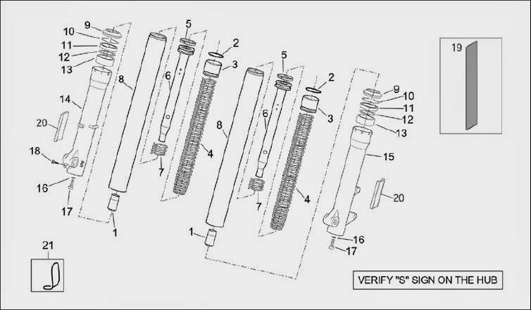 schema forcella showa scarabeo rotax 125 150 200