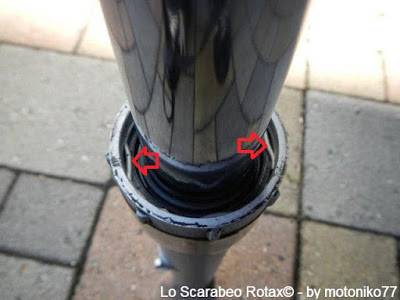 montaggio forcella showa scarabeo rotax 125 150 200