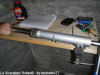 montaggio forcelle scarabeo rotax 125 150 200