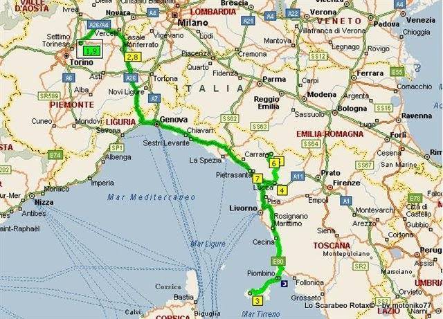 mappa giro elba garfagnana versilia