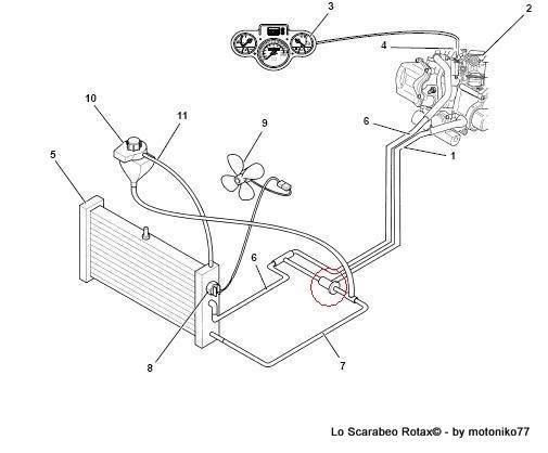 circuito raffreddamento Scarabeo Rotax 125 150 200