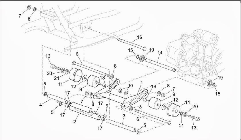 esploso montaggio silent block scarabeo rotax 125 150 200